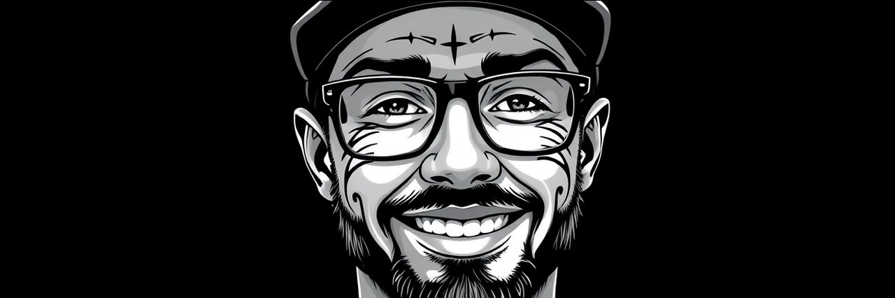Stylized black and white portrait of a man, artistic and urban, international trip