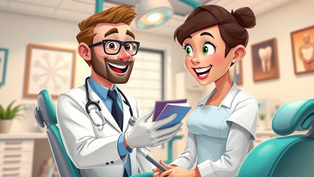 expert cosmetic dentist in Miami, warmly welcoming patient, clinic environment, teeth whitening in miami