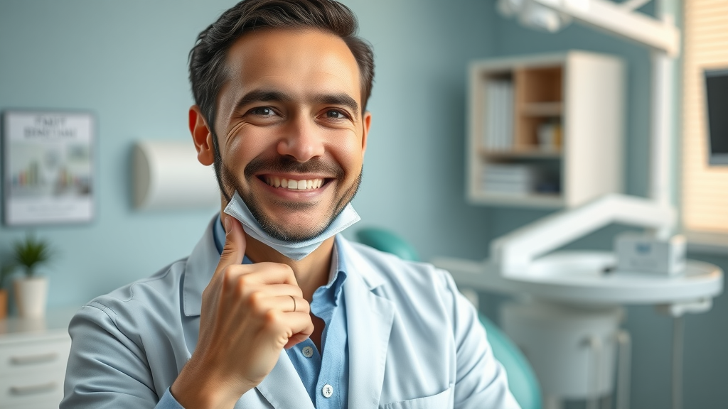 top cosmetic dentist for teeth whitening in Miami, confident and approachable, dental office environment, highly detailed, natural hues