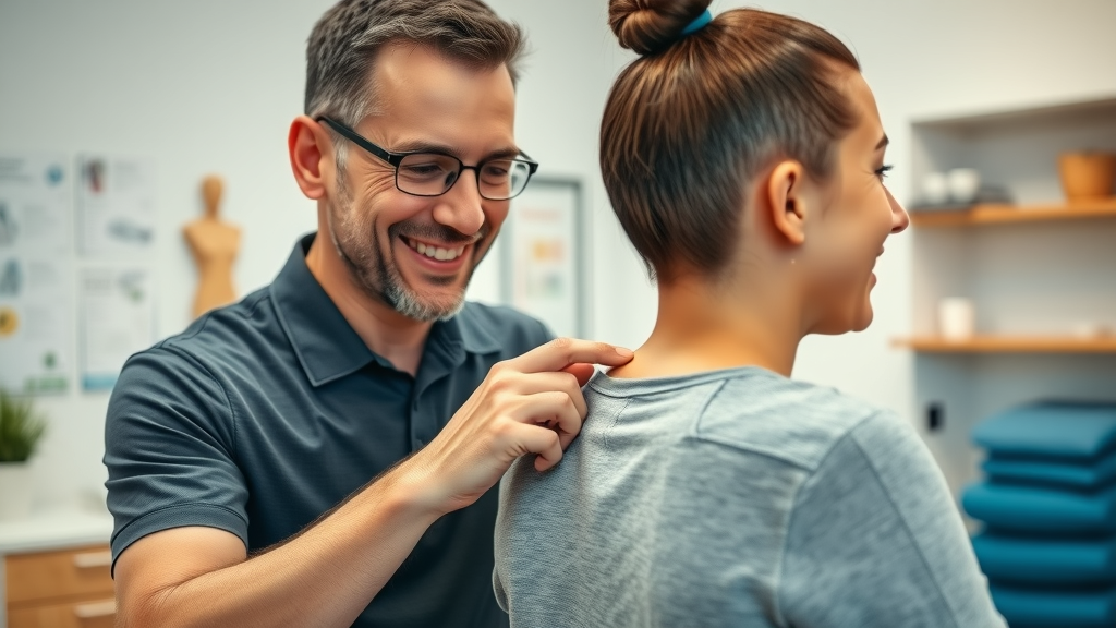 chiropractor services near me - Confident chiropractor demonstrating spinal adjustment in modern clinic