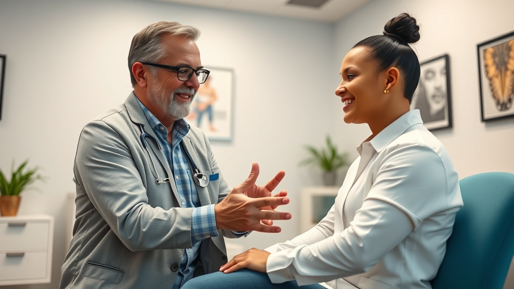 step-by-step chiropractic session in modern Miami clinic, friendly interaction